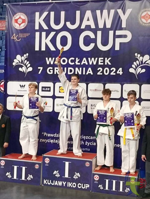 Pierwsze miejsce w kategorii młodzików +70kg w Ogólnopolskim Turnieju Karate Kyokushin, Kujawy IKO CUP